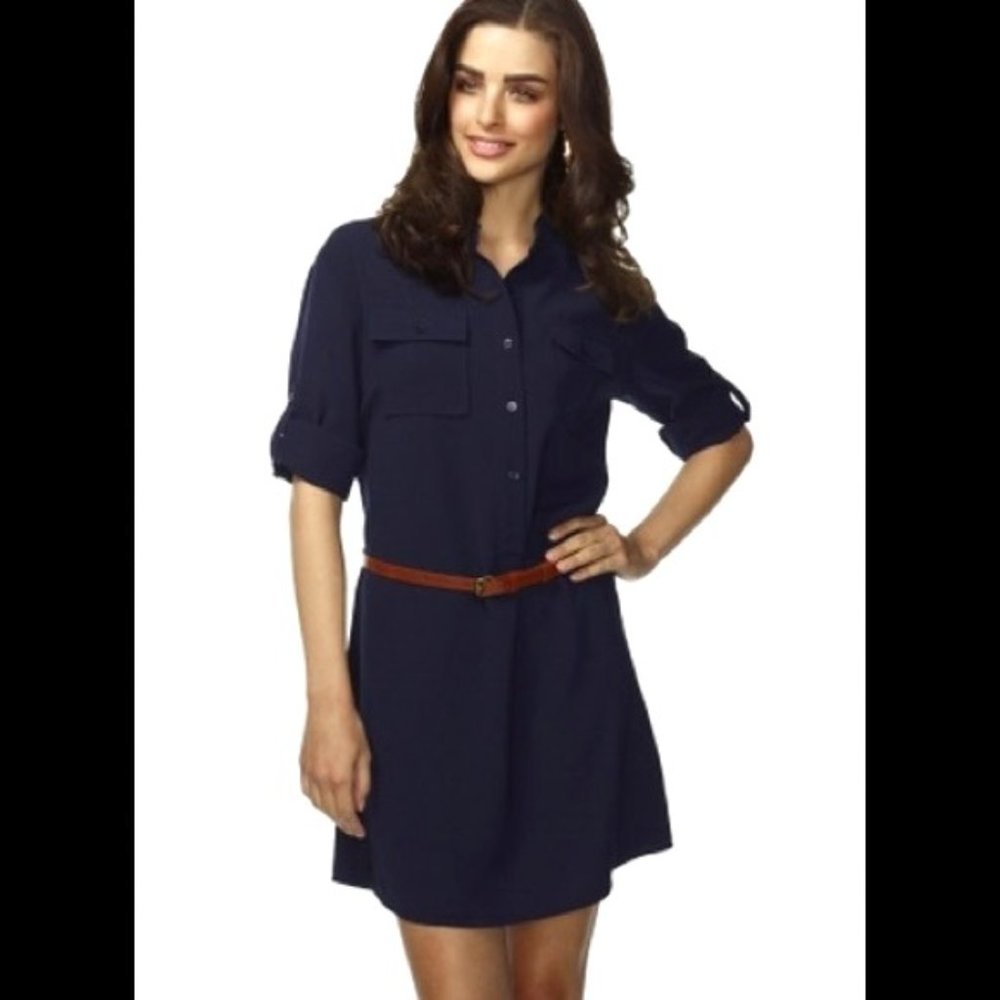 Navy Blue Shirt Dress | Casual Dress NO BELT